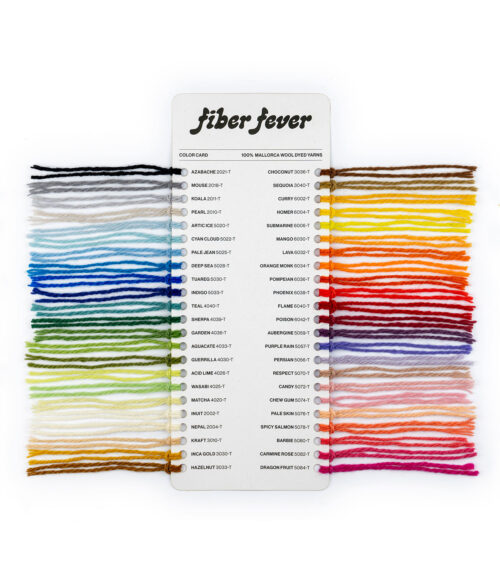 100% Mallorca Wool Dyed Yarns Color Card