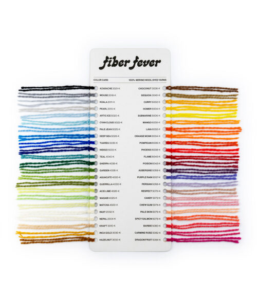 100% Merino Wool Dyed Yarns Color Card